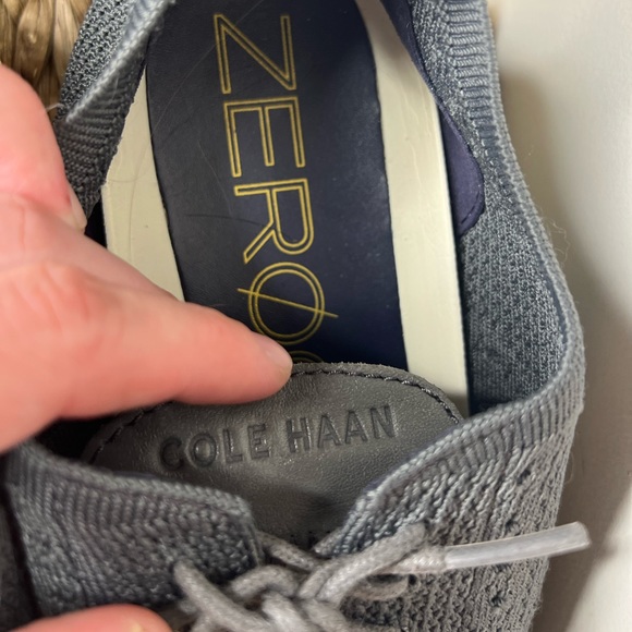 Mens Cole Haan Zerogrand Stitchlite Wingtip Gray - Knit Oxford Shoes - Picture 4 of 6